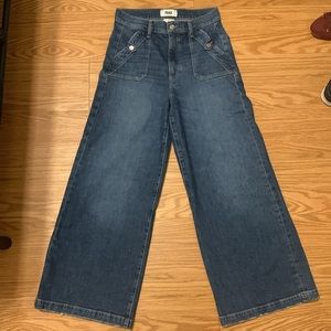 Paige cropped wide leg jeans